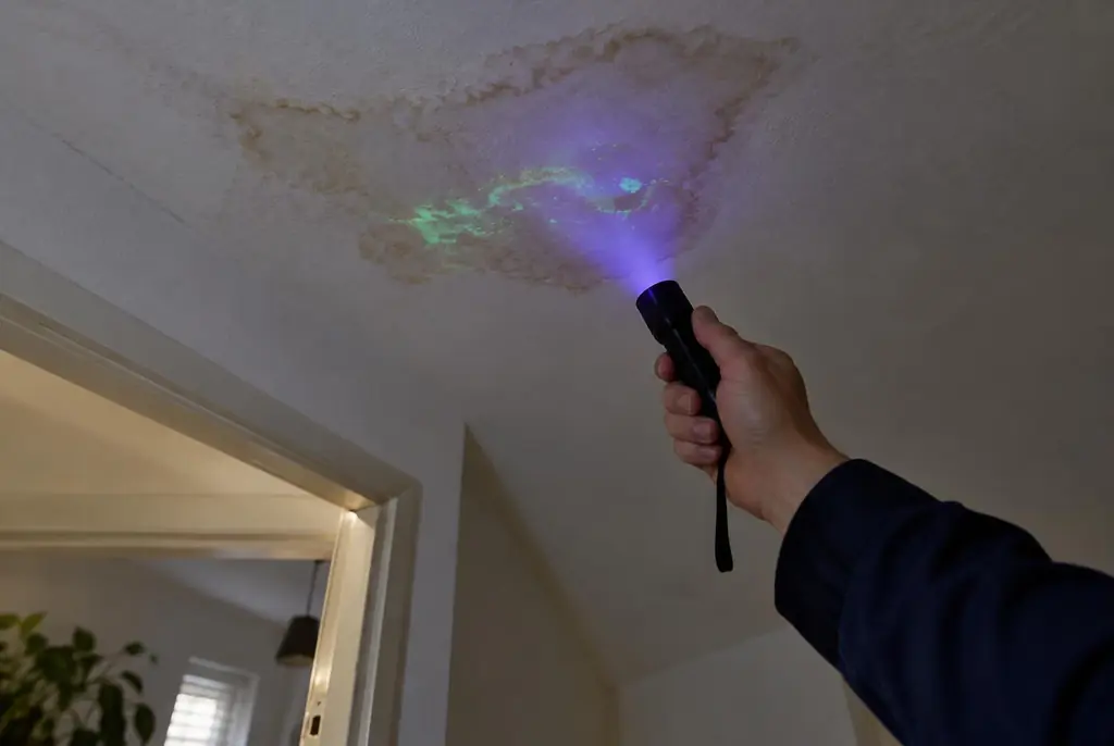 Lekdetectie Rhenen – kleurstof controleren op het plafond met uv-licht